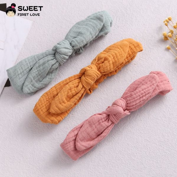 Bebek Kafa Elastik Nervürlü Yay Saç Aksesuarları Kızlar Çocuklar Için Örgü Türban Bebek Headwrap Süper Yumuşak Hairband Toddler Bandaj 0925