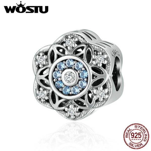 WOSTU Genuine 925 Sterling Silver Mistério das contas de flores Fit WST Charme Bracelete DIY Jóias fazendo presente CQC247 Q0531