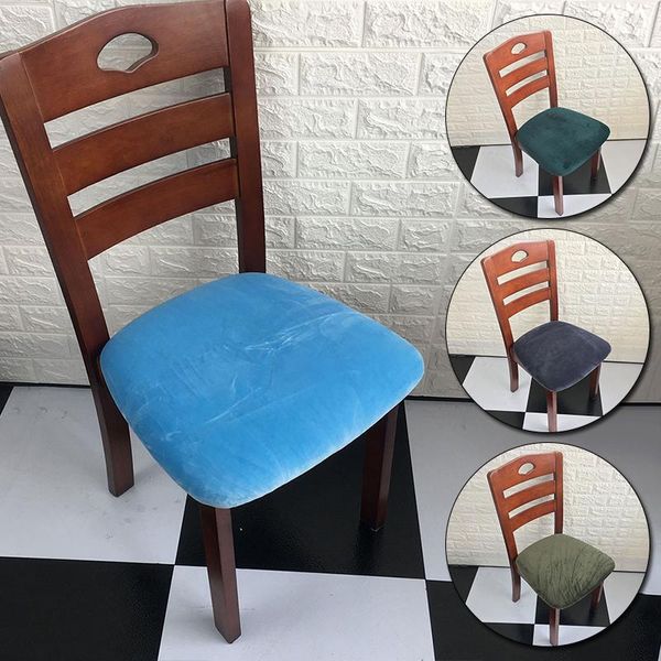 

stretch velvet kitchen office stretch chair cover solid seat protector elastic seat case dining computer slipcover living room