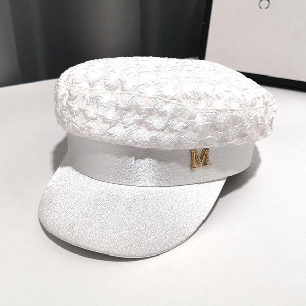 

beanies 2021 french street white hat ladies autumn and winter lace mesh seersucker beret outdoor sunscreen painter cap for woman