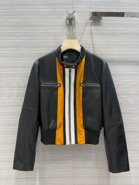 

women's jackets 2021fw autumn women luxury patchwork 100% genuine leather jacket female sheepskin coat overcoat gdnz 6.27, Black;brown