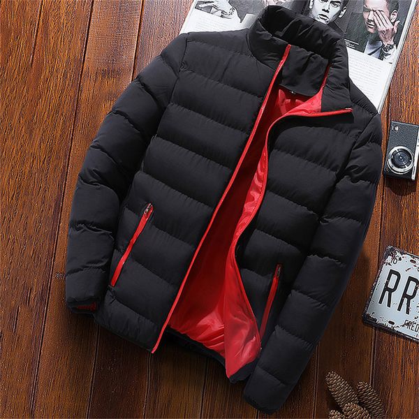 

men's jackets fashion high collar solid color thick cotton casual windproof jacket, Black;brown