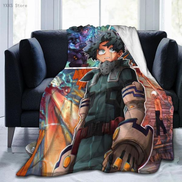 

blankets my hero academia 3d cartoon sherpa blanket warm super soft flannel office nap bedspread sofa bedding plush quilt plaids 1788982
