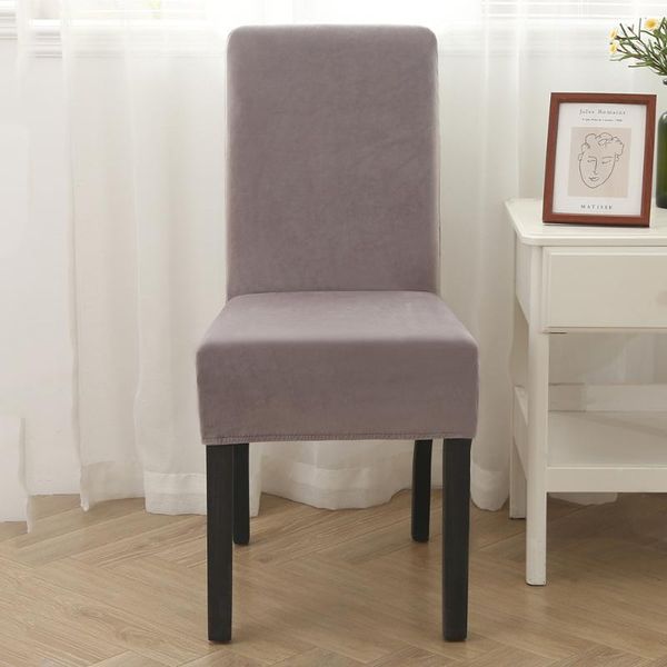 

chair covers plush fabric velvet for dining room dust-proof slipcovers elastic seat cover stretch keep warm solid color