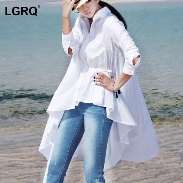 

casual dresses [lgrq] loose elegant party asymmetrical long sleeve fit korean fashion tide spring autumn 2021 19d3082, Black;gray