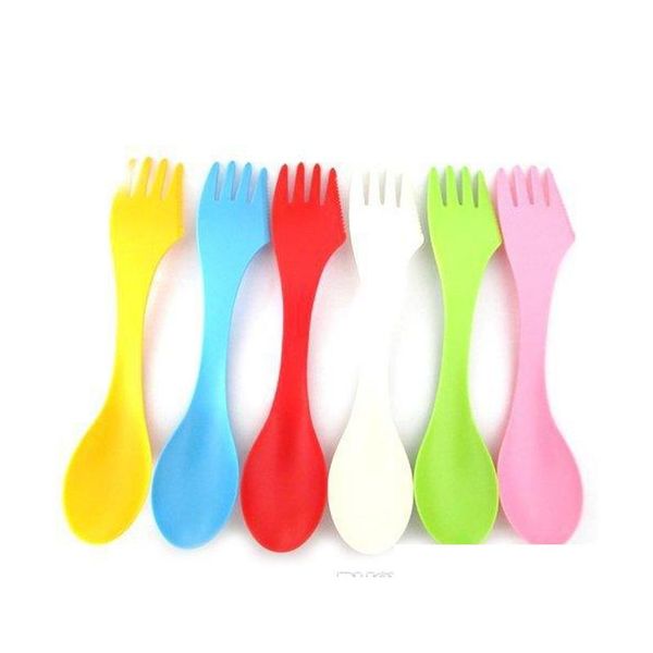 

spoon fork knife travel camping home hiking lunchbox utensils spork combo outdoor camping jllubd sport777
