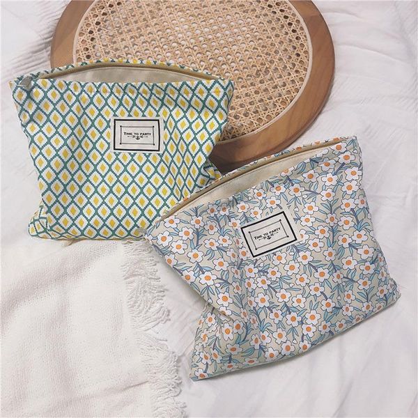 

cosmetic bags & cases dihope plaid print bag women pouch large capacity female travel make up storage beauty