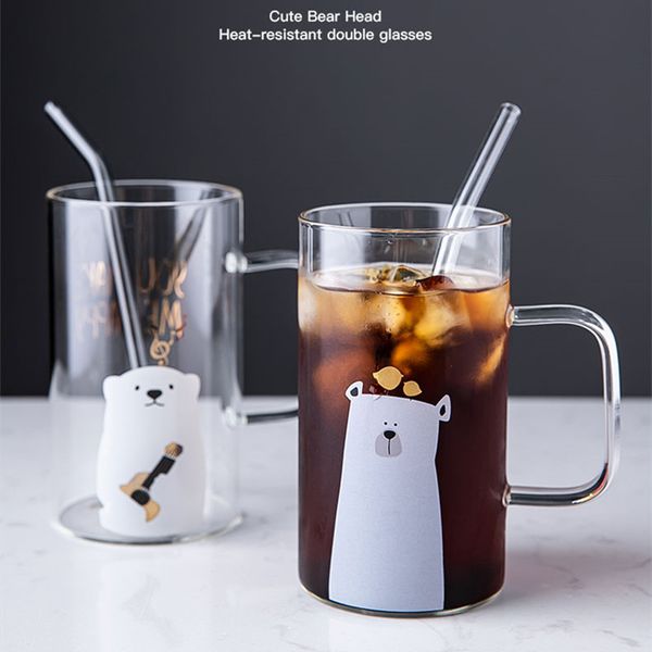 

household borosilicate glass, large capacity heat-resistant milk juice cup, creative cold drink, breakfast