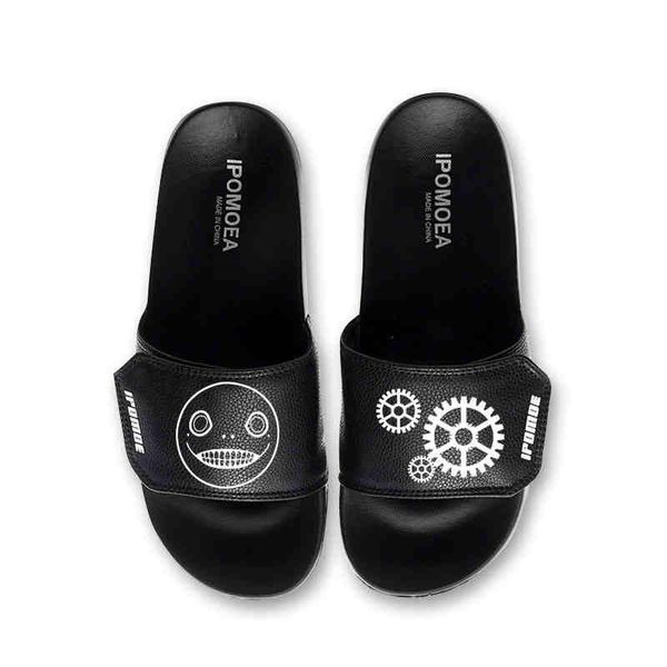 

slippers anime nier:automata soft bottom pvc casual buckle babouche sandals slides, Black