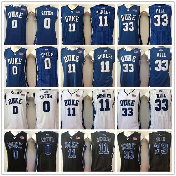 

ncaa duke blue devils 0 jayson tatum jersey blue white black 11 bobby hurley 33 grant hill college university jerseys fast shipping