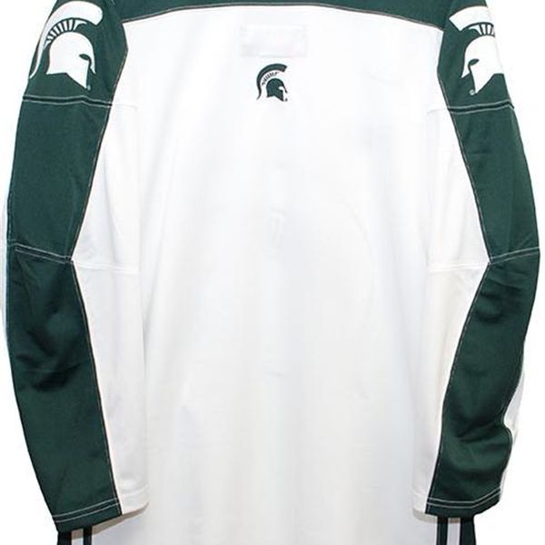 

vintage real full embroidery 100% embroidery michigan state white hockey jersey size s-4xl or custom any name or number jersey, Black