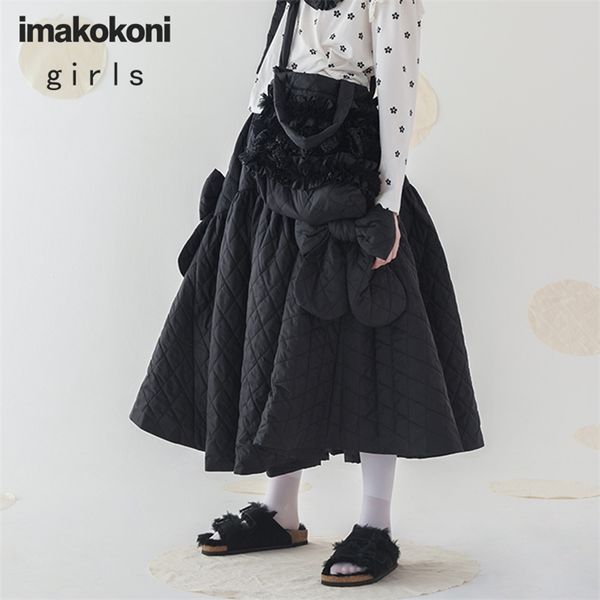 

imakokoni original design quilted japanese skirt winter warm mid-length autumn and winter 192875 210315, Black