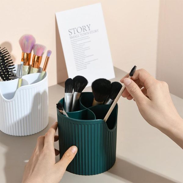 

4 lattices cosmetic make-up brush storage box makeup nail polish cosmetic holder make up tools pen holder rack table organizer