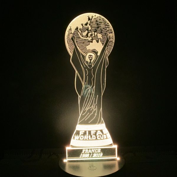 

kids room night light led world cup trophy 3d nightlight acrylic table lamp decor gift souvenirs for football soccer fans french