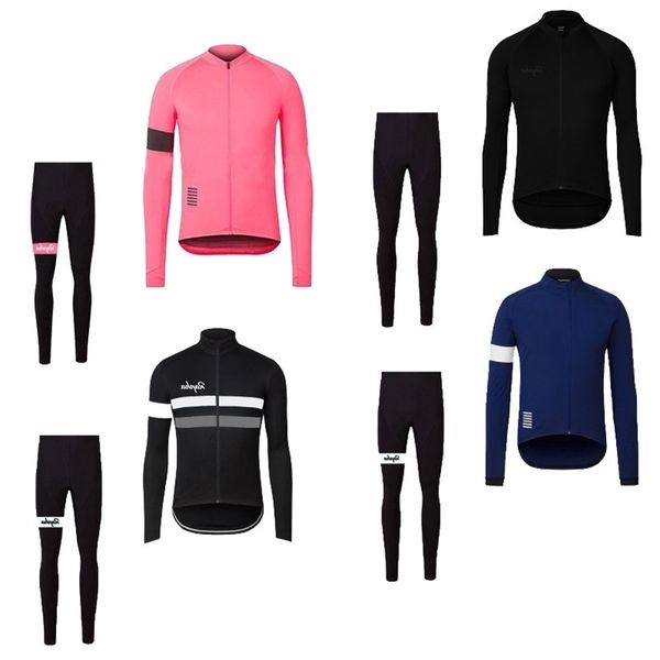 

mubodo long sleeved trousers back strap cycling suit plush warm men and women in autumn winter, Black;red