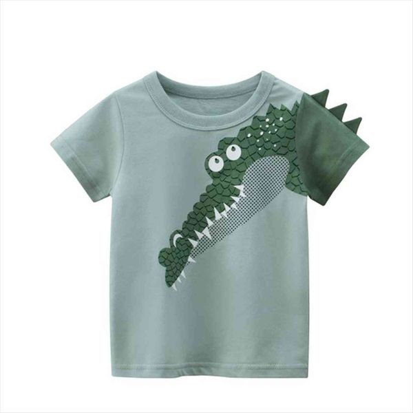 

yocute kids boys t shirt childrens clothing summer dinosaur dragon short sleeve cotton casual style wear, Blue