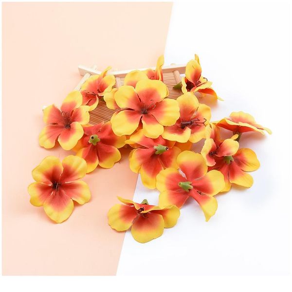 

20 pieces silk orchid heads flower wall for wedding home decor fake cherry scrapbooking diy wreath gifts box artificial qylplx