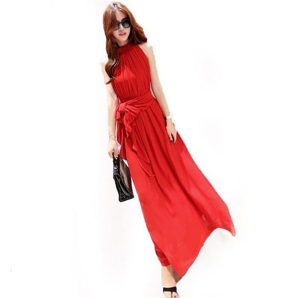 

2021 women will see elegant boho beach maxi dress ladies with no back skinny dresses long lady solid chiffon halter deer z484 1bg5, Black;gray