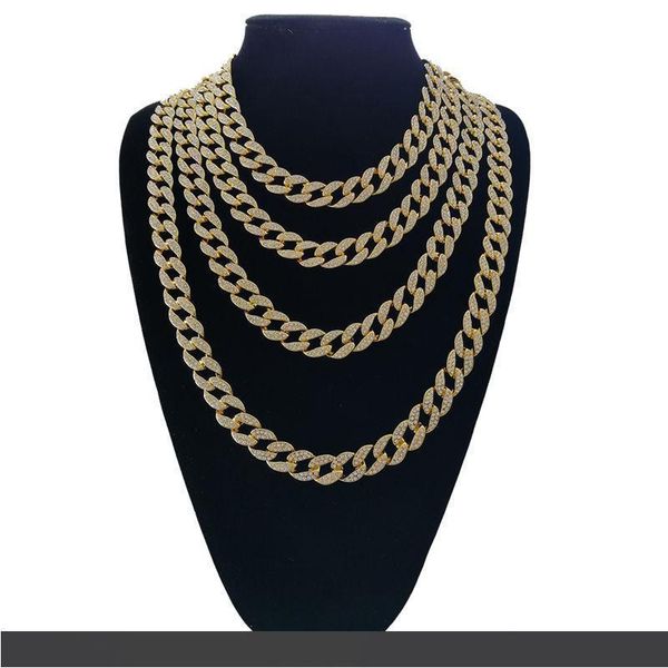 

hip hop gold silver 15mm choker cuban chain mens 18inch 20inch 24inch 30inch miami cuban link chain blingbling jewelry kka1862