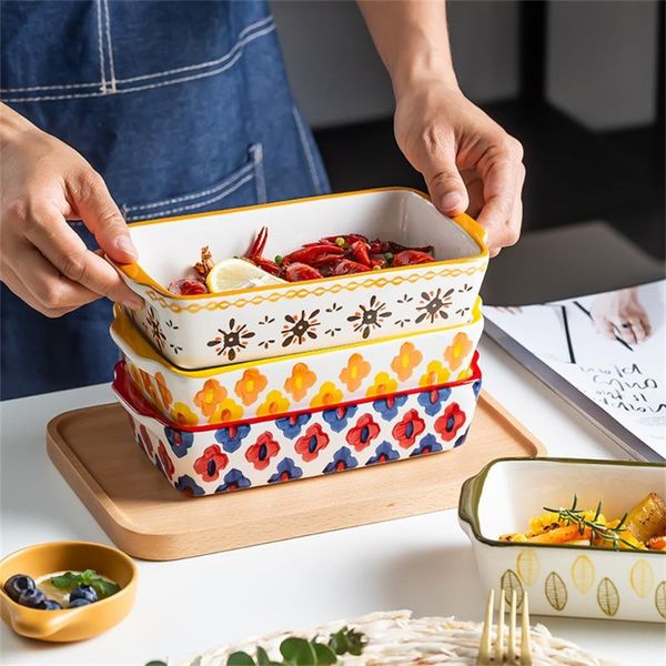 

dishes & plates dinner serving microwave baking plate household ceramic rice bowl japanese dish creative western tablewar l1