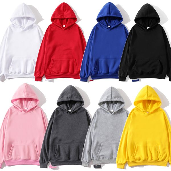 

2021 fashion men's wear comfortable solid color pullovers street skateboarding hoodies for men and women 424w, Black