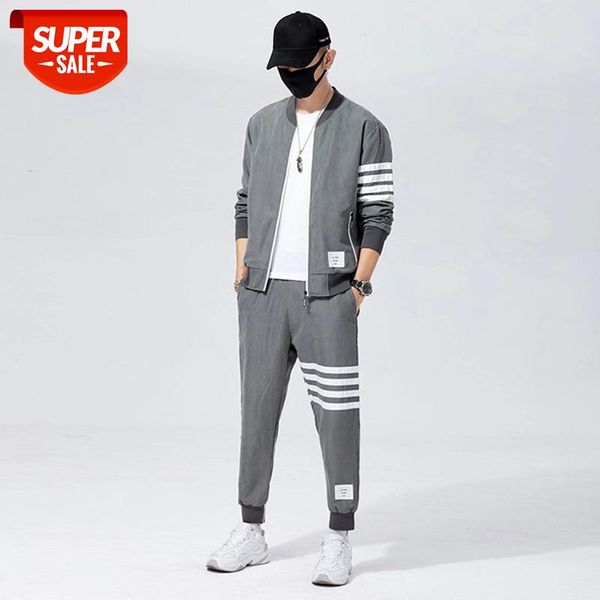 

2020 Brand Autumn Winter Men Sets Pants Clothing Sweatsuit Fashion Clothes Trousers Sweatpants Sportswear Tracksuits Long Sleeve #zr7m, Gray