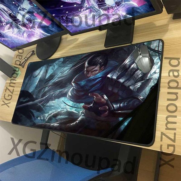 

mouse pads & wrist rests xgz cartoon swordsman large gaming pad black exquisite lock edge custom home computer table mat non-slip 900x400/60