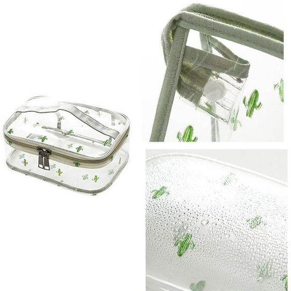 

durable waterproof pvc women's travel cosmetic bag thickened transparent multi purpose zipper makeup bag