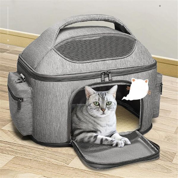 

cat carriers,crates & houses foldable shoulder cats bag breather canvas zipper outing handbag for small pets portable travel puppy kitten lu