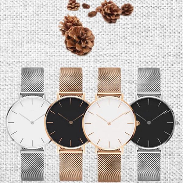 

wristwatches sanshoor women simple watches with stainless steel mesh bracelet 14mm width 115mm length fit keeper slide charms bangle jewelry, Slivery;brown