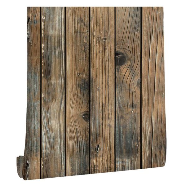 

weathered wood plank wallpaper 3d wood grate emulation removable wallpaper