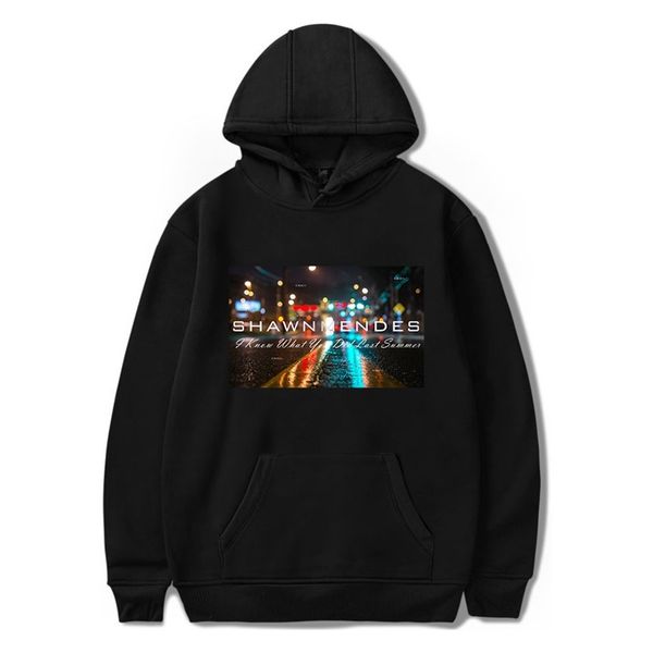 

street style shawn mendes loose large men's fleece hoodie, Black