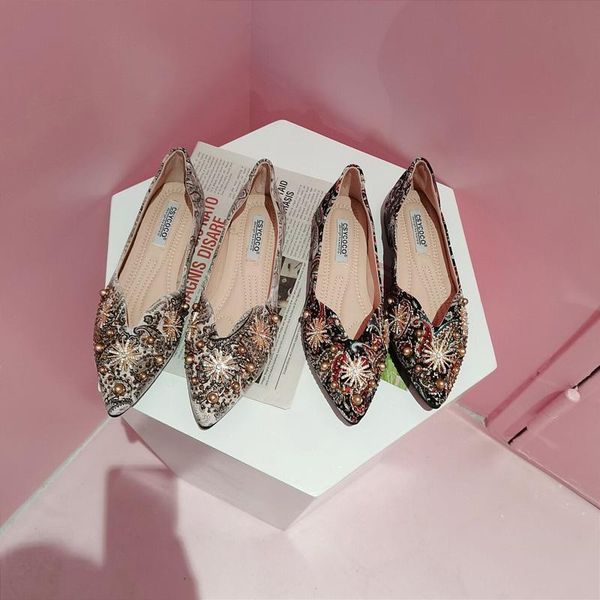 

strass women's rivet slip female spring finger shoes flats 41uj, Black