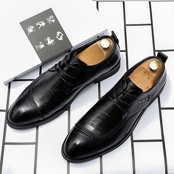 

super fiber leather pointed busins drs sho profsional men's large british fashion leisure low men, Black