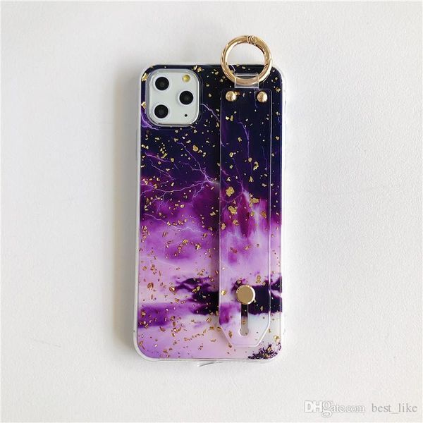 

bling foil sequins granite marble texture phone cases for iphone 11 pro 7 8 plus xs max xr x soft tpu kickstand cover wristband