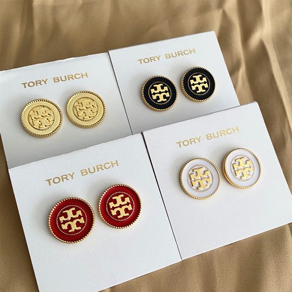 

70% off luxury jewelry fashion texture tb enamel glaze inlay simple earrings straight, Golden