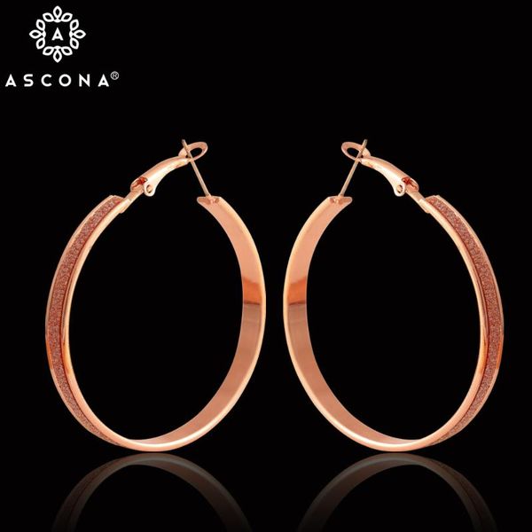 

hoop & huggie ascona 2021 trendy female big huge shiny circle earrings simple round party jewelry boucle d'oreille, Golden;silver