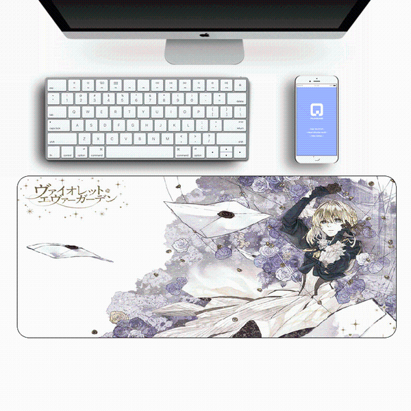 

mouse pads & wrist rests anime pad gamer violet evergarden gaming mousepad large computer keyboard mats anti-slip fashion company desk mat
