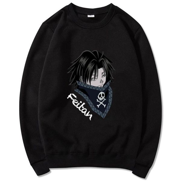 

men's hoodies & sweatshirts japan anime feitan hxh sweatshirt x togashi yoshihiro streetwear tracksuit men women black basic crewneck