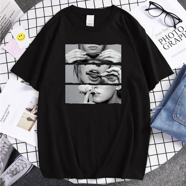 

men's t-shirts sentiment cool women printed shirt male vintage harajuku t shirts for men 2021 oversize casual short sleeve clothes, White;black