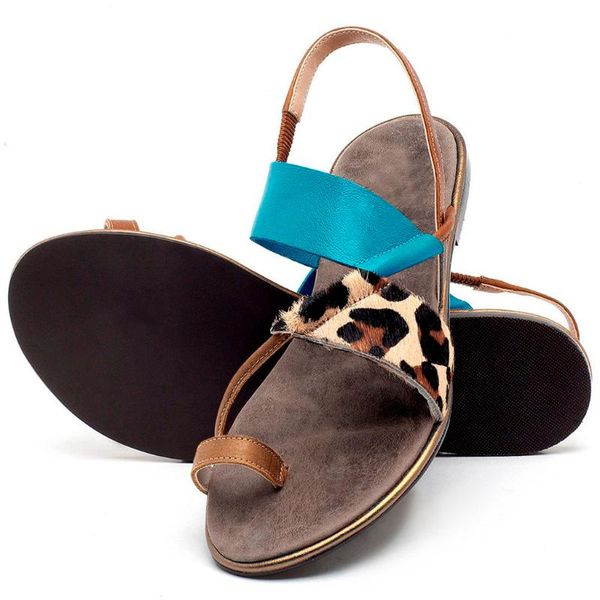 

dress shoes 2021 womens sandals summer ladies fashion casual roman leopard toe ring low heel sandalia feminina #b40, Black