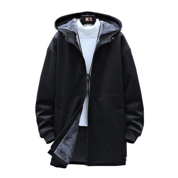 

men's trench coats mens coat solid casual jacket 2021 autumn winter warm steetwear windbreaker big pocket outwear ropa de hombre, Tan;black