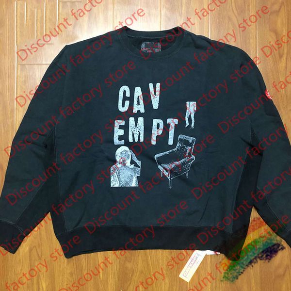 

2020ss crewneck men woman 1 wash crewneck hoodie, Black