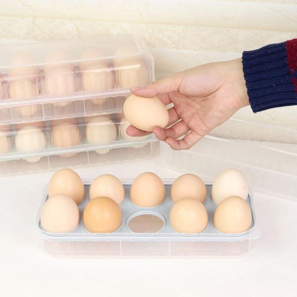 

storage bottles & jars bnbs genuine 4810 three colour double-deck 10 grid portable egg tray refrigerator container box keep eggs fresh holde