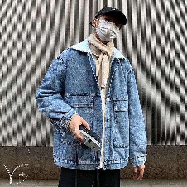 

men's jackets fleece and heavy denim winter jacket 2021, Black;brown
