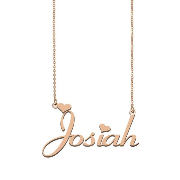 

pendant necklaces josiah name necklace , custom for women girls friends birthday wedding christmas mother days gift, Silver