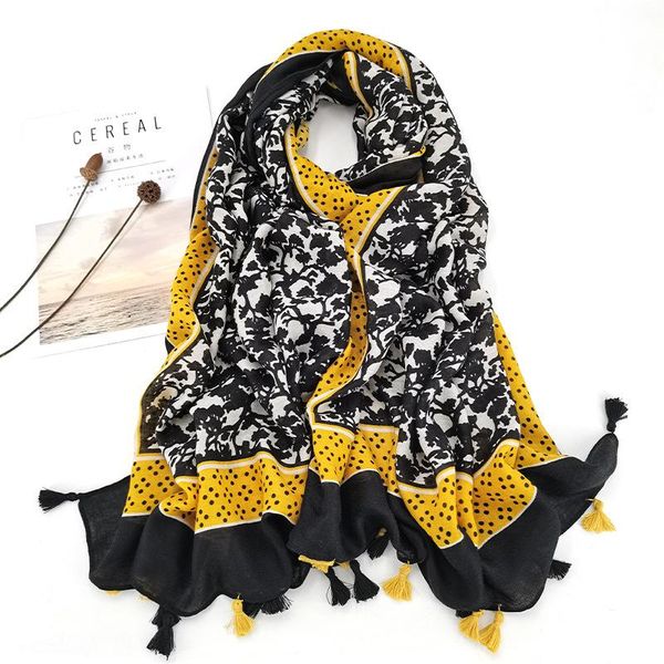 

women fashion black floral chain viscose shawl scarf lady wrap stole bufandas muslim hijab snood 180*90cm scarves, Blue;gray