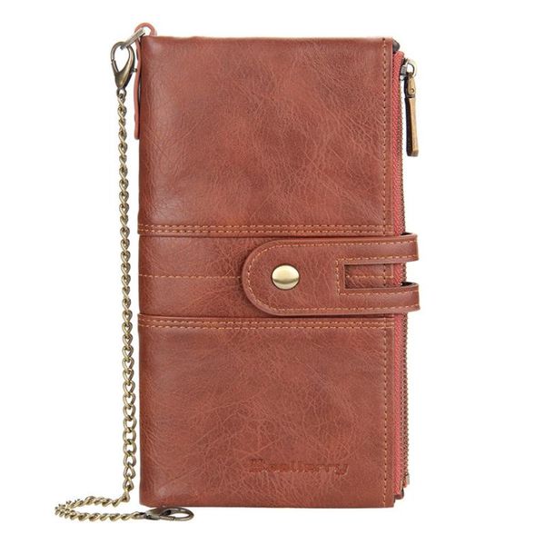 

wallets retro men long clutch wallet male purse card holder solid color phone quality zipper money bags 2021 pu leather, Red;black