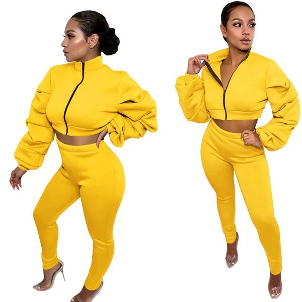 

women's two piece pants wuhe autumn winter women tracksuit solid loose crop strechy 2 set warm joggers sweatsuit casual outfit, White