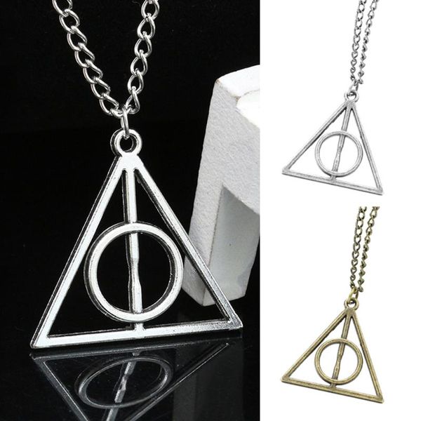 

pendant necklaces 2021 fashion jewelry vintage charm triangle deathly hallows geometric necklace, Silver